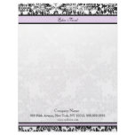 Black and Purple Elegant Damask Letterhead
