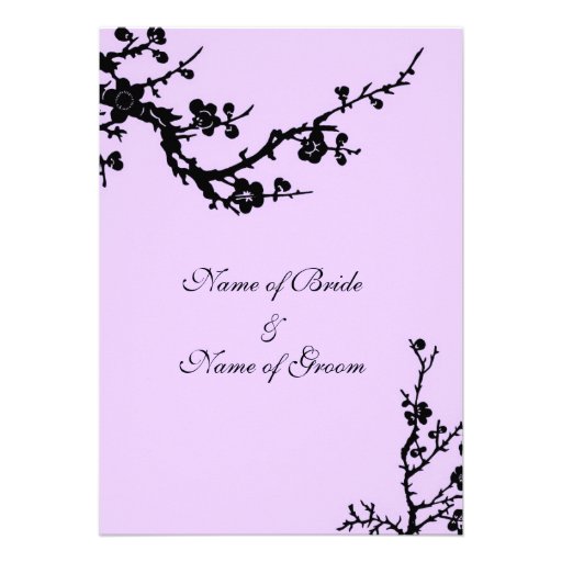 Black and Purple Floral Wedding Invitation Cards