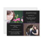 Black and Purple Four Square Star Graduation Custom Announcements