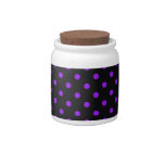 Black and Purple Polka Dot Candy Jar