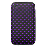 Black and Purple Polka Dot iPhone 3 Tough Cases