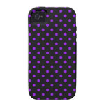 Black and Purple Polka Dot iPhone 4 Cases