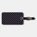 Black and Purple Polka Dot Luggage Tags