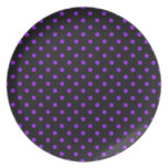 Black and Purple Polka Dot Party Plates