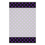 Black and Purple Polka Dot Stationery