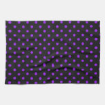 Black and Purple Polka Dot Towels