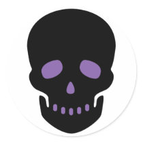 Black and Purple Skull stickers by emonation Black and Purple Skull stickers