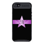 Black And Purple Star Monogrammed Cases For iPhone 5
