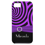 Black and Purple Swirly Stripes iPhone 5 Vibe iPhone 5 Case