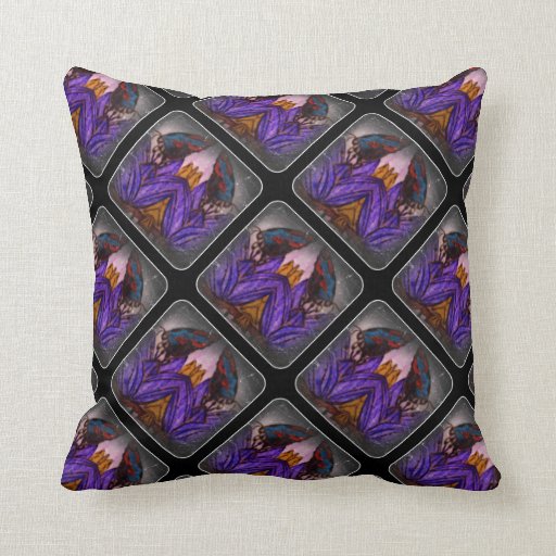 Black And Purple Throw Pillow Zazzle