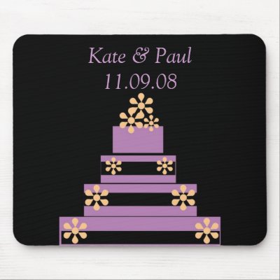 Black and Purple Wedding Cake Mouse Pad by WEDDINGCAKES