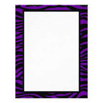 Black and Purple Zebra Print Customized Letterhead letterhead