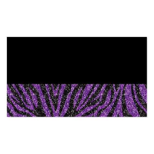 Black and Purple Zebra Professional Business Card (back side)