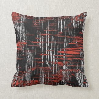 Black and Red Abstract Throw Pillows