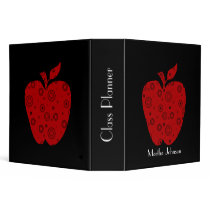 Black and Red Apple Teacher's Class Planner Binder