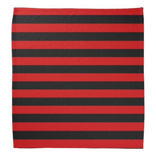 Black and Red Bold Stripes Pattern Bandana Zazzle