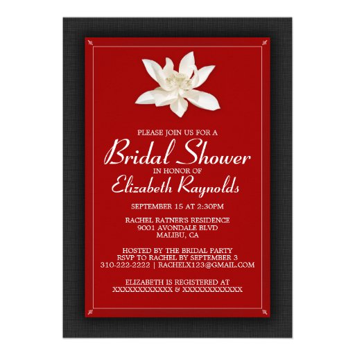 Black and Red Bridal Shower Invitations