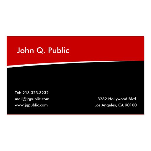 Black and Red Business Card (front side)