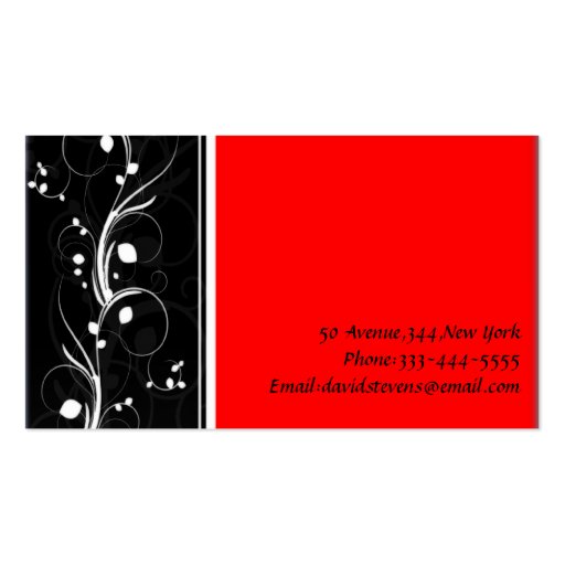 Black and Red Business cards (back side)