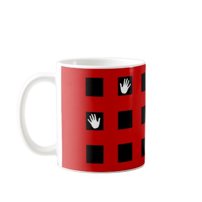 Black and red checkered coffee mug. by IndigoDreamer