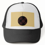 Black and Red Christmas Bauble on Gold Color hats