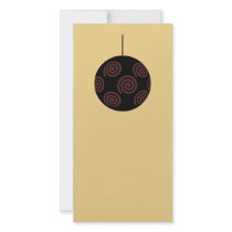 Black and Red Christmas Bauble on Gold Color Photo Greeting Card