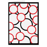Black and Red Circles Greeting Card
