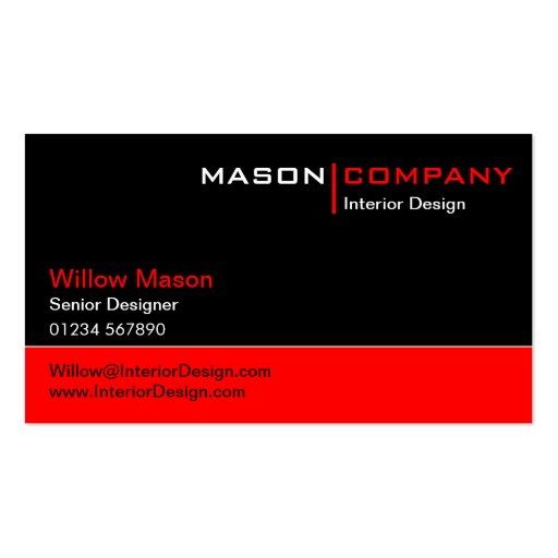 Black and Red Corporate Business Card