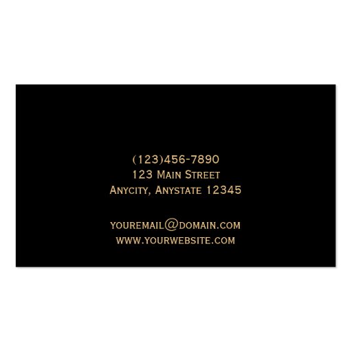 Black and Red Damask Gold Scroll Business Card (back side)
