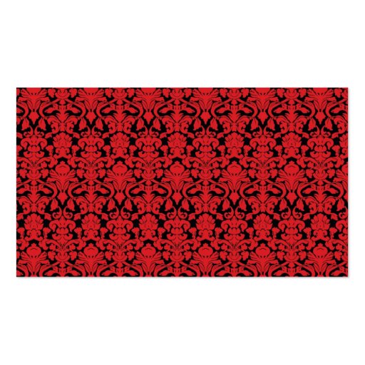 Black and Red Damask Place Cards Business Cards (back side)