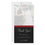 Black and Red Damask Thank You Card Personalized Photo Card