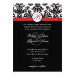 Black and Red Damask Wedding Invitation