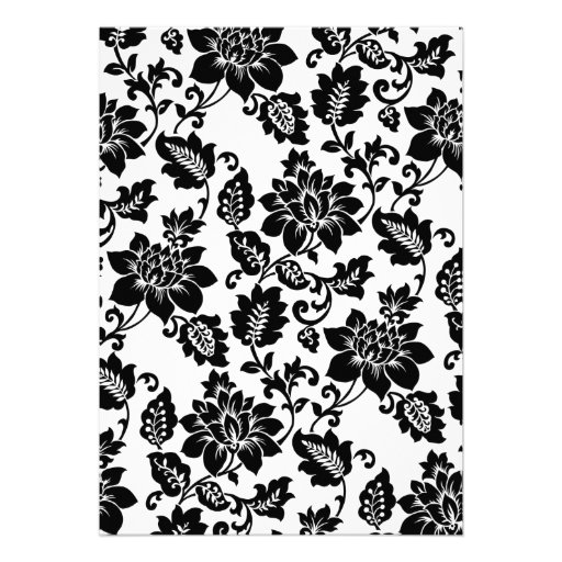 Black and Red Damask Wedding Invitation
