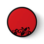 black and red flourish pinback buttons