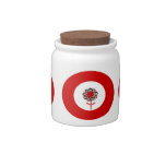 black and red flower candy jar