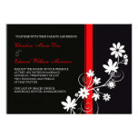 Black and Red Flower Wedding Invitation