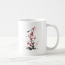 Black and Red Flowers Mug