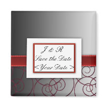 Black  and red graduated wedding set magnets