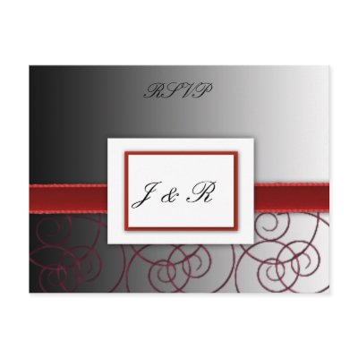 Black  and red graduated wedding set post card