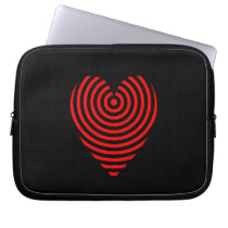Black and Red Heart Circles Computer Sleeves