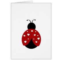 Black and Red Heart Ladybug Cards