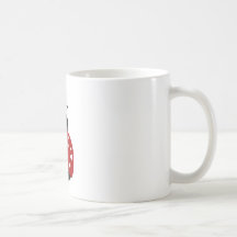Black and Red Heart Ladybug Mugs