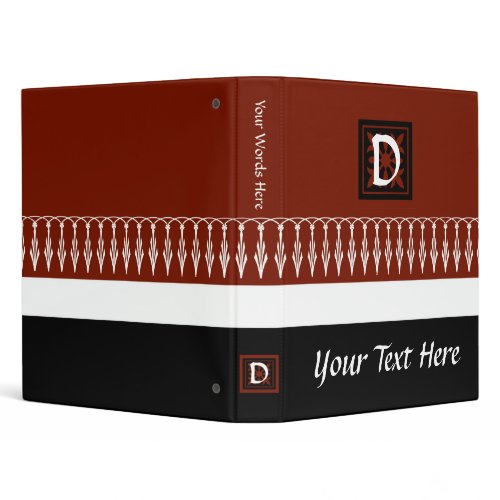 Black and Red Lace Monogram Binder binder