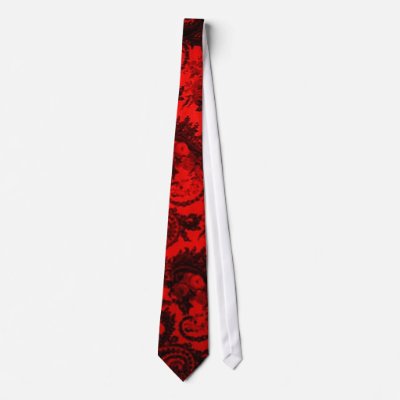 Black and Red Paisley Necktie by JudyMarisaEclecticCo