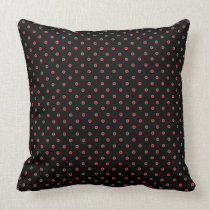 Black and Red Polka Dots Decorative Pillow