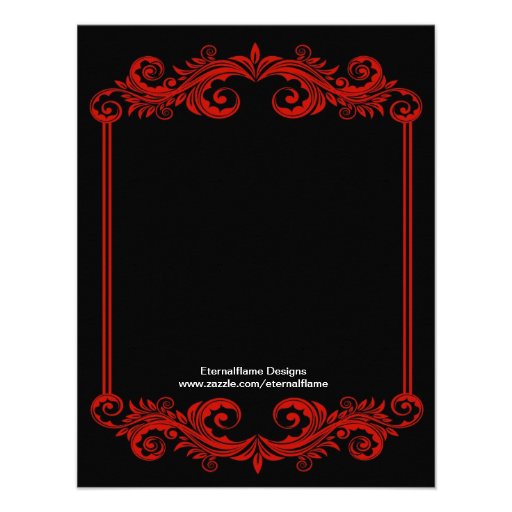 Black and Red Swirl Rehearsal Dinner Invitation