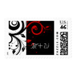Black and Red Swirly Vines stamps