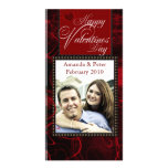 Black and red Valentine photo template Customized Photo Card