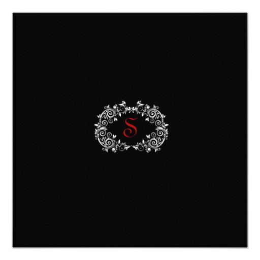 Black and Red Wedding Gown Bridal Shower Invitations