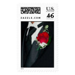 Black And Red Wedding Tux Postage